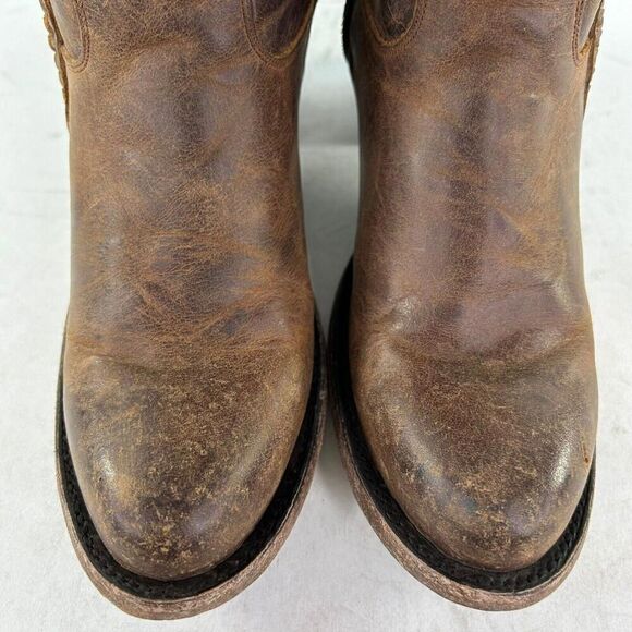 Lane Women's Layten Western Booties US 7 Round Toe Brown Double Zip Short Boots - Picture 10 of 12